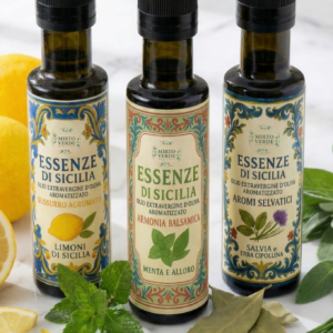 Selezione di oli aromatizzati siciliani Olio Mio.