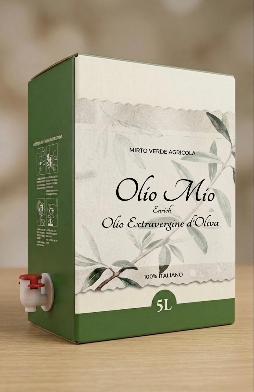 Confezione Bag in Box di olio extravergine d’oliva siciliano Olio Mio Enrich